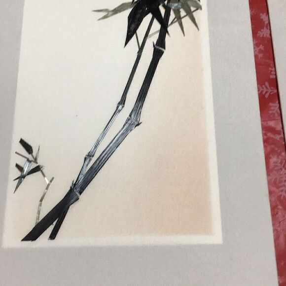 Pair of vintage Mai Cheng white silk paintings - Picture 4 of 10